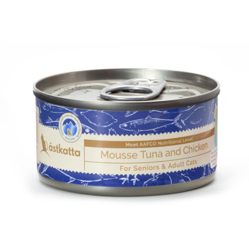(新舊包裝隨機) Astkatta 80g Mousse Tuna & Chicken (Seniors & Adult Cats) 慕絲保健主食罐 全天然吞拿魚+雞肉慕絲 老貓及成貓配方 80克 (MSrTunChi)
